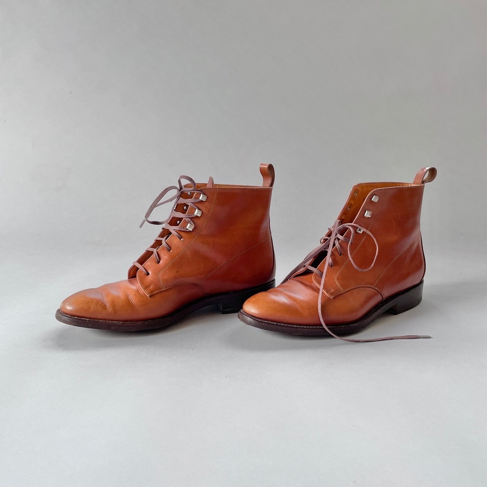 Brown Leather Robert Clergerie Lace Up Ankle Boots Booties 8